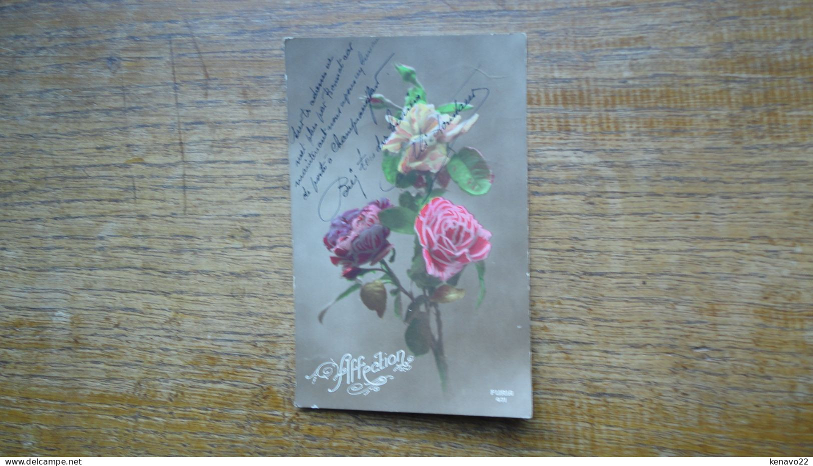 Ancienne Carte , Roses - Fleurs