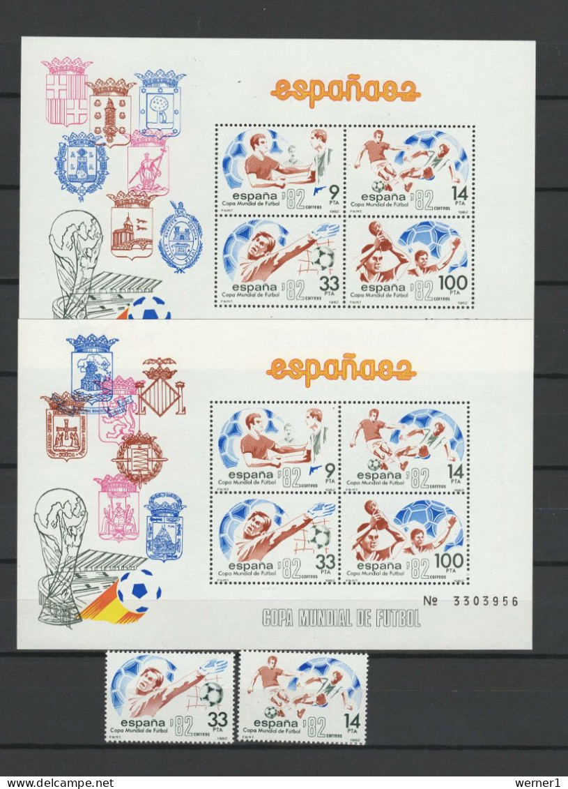 Spain 1982 Football Soccer World Cup Set Of 2 + 2 S/s MNH - 1982 – Espagne