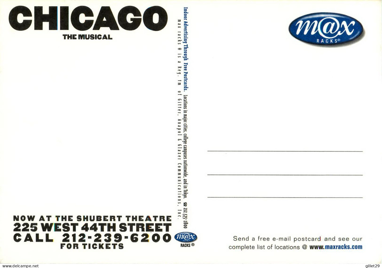 PUBLICITÉ - ADVERTISING - CHICAGO THE MUSICAL, SHUBERT THEATRE - HE HAD IT COMING - - Publicité