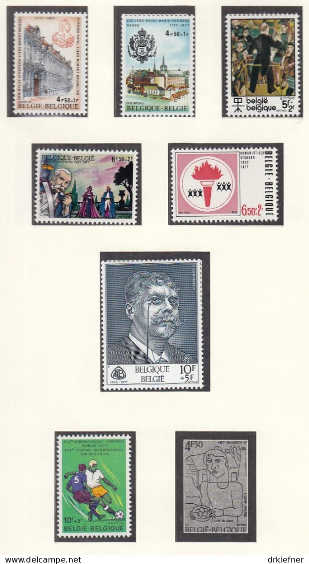 BELGIEN  Aus Jahrgang 1977, Postfrisch **, 1890-1904, 1907, 1912, Block 46 - Années Complètes