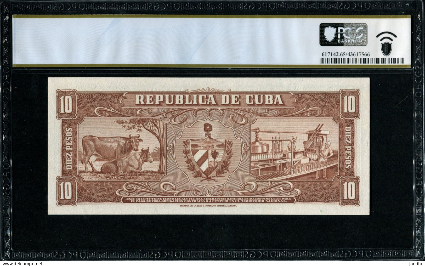 CUBA 10 PESOS 1960 PAREJA CORRELATIVA PCGS65 - Kuba