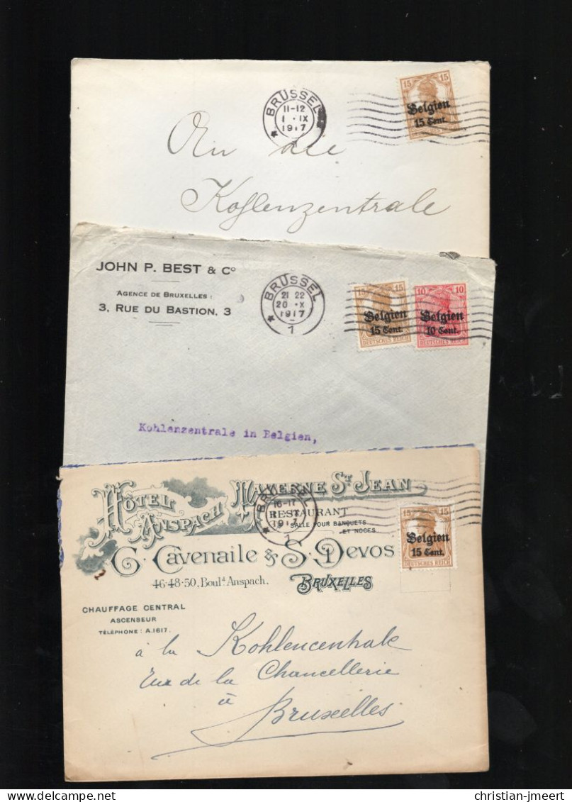 Belgique 5 Lettres/carte - Service