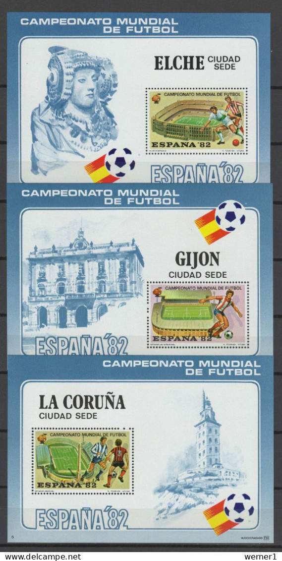 Spain 1982 Football Soccer World Cup Set Of 14 Vignettes With Stadiums MNH - 1982 – Espagne