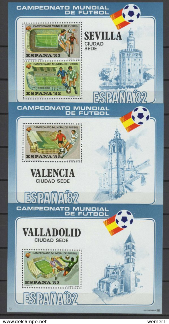 Spain 1982 Football Soccer World Cup Set Of 14 Vignettes With Stadiums MNH - 1982 – Espagne