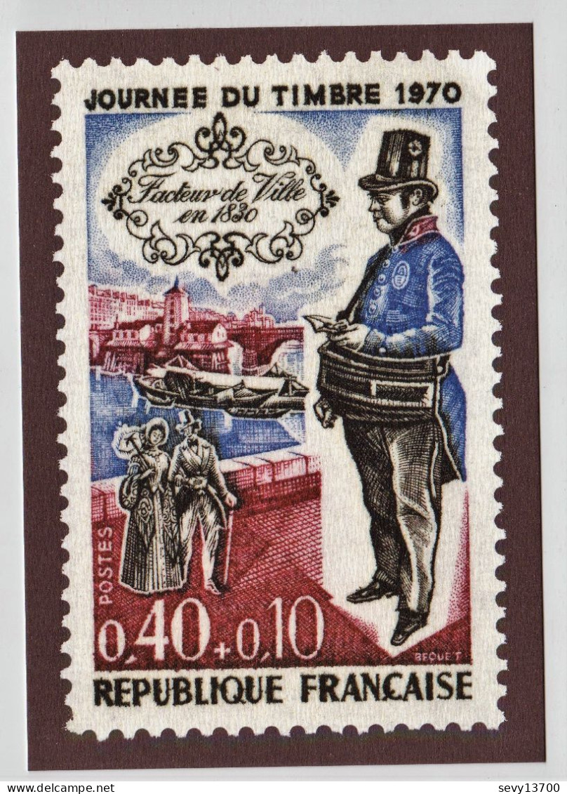 PAP Entier Postal Journée Du Timbre 1970 Validité Internationale La Poste 2021 Facteur De Ville En 1830 - PAP : Altri (1995-...)