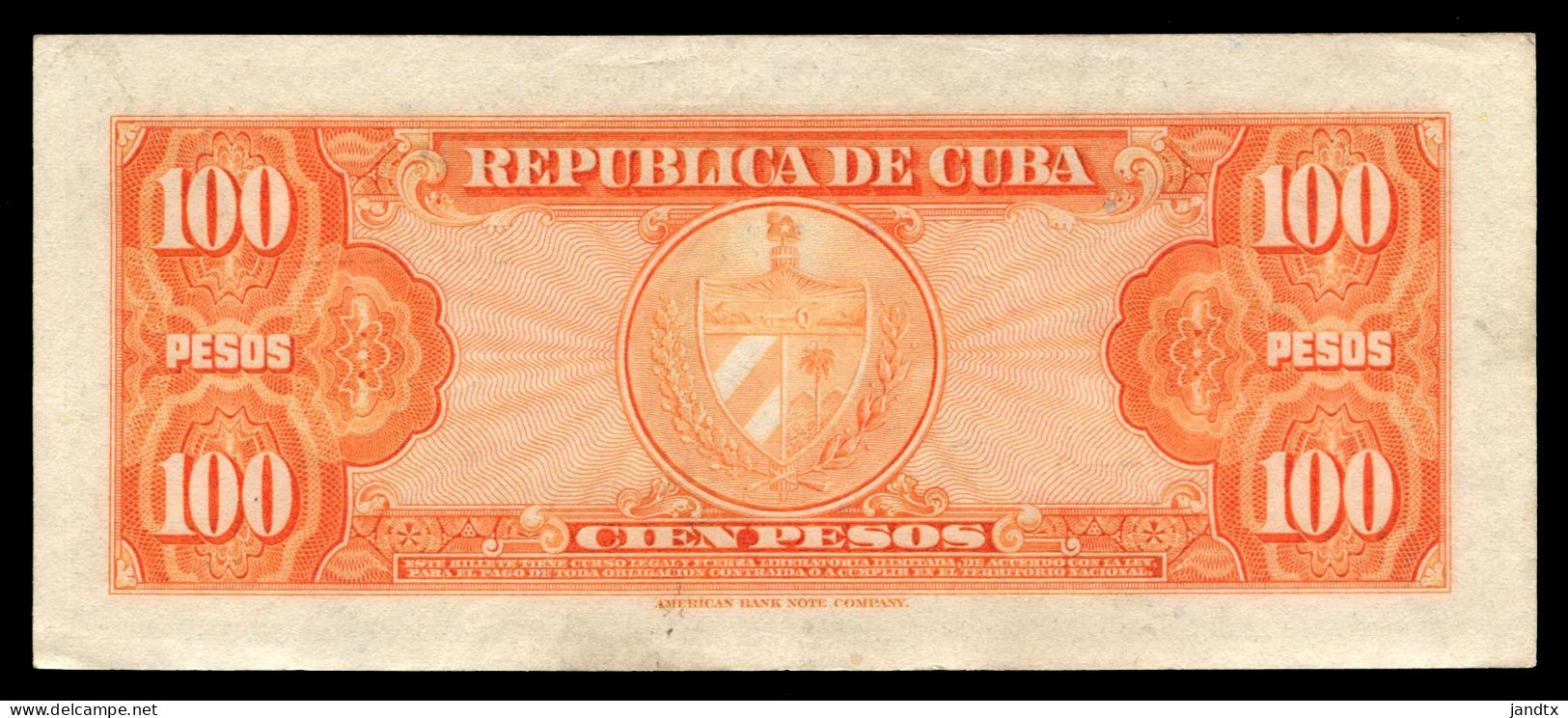 CUBA 100 PESOS 1959 # MUY BAJO UNC SC- - Kuba