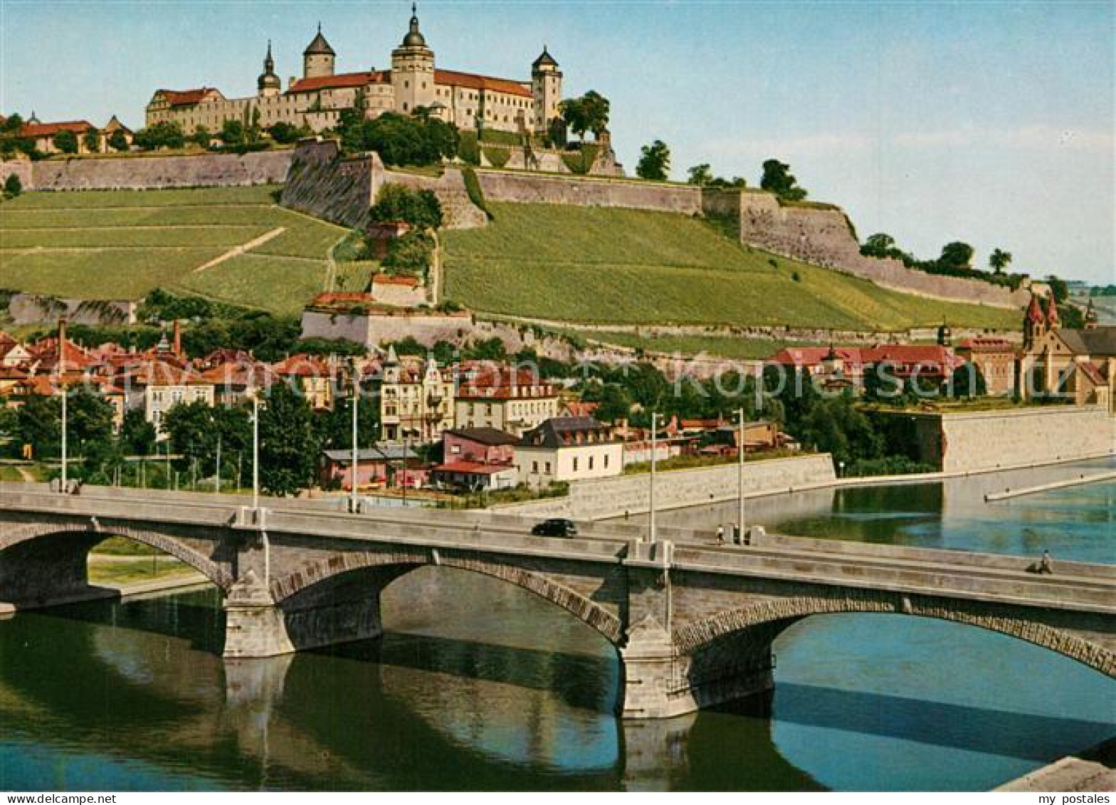 73293422 Wuerzburg Loewenbruecke Festung Marienberg Wuerzburg - Würzburg