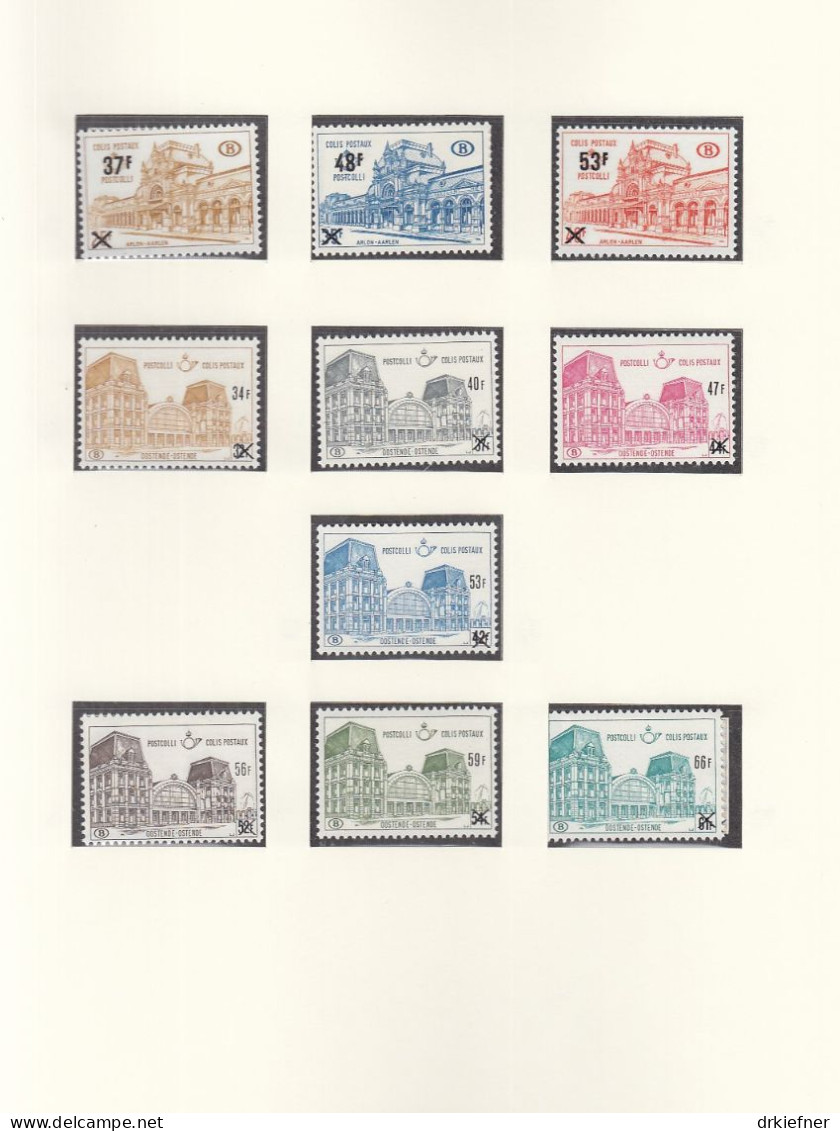BELGIEN  Postpaketmarken 64-82, Postfrisch **, Bahnhöfe - Nuovi