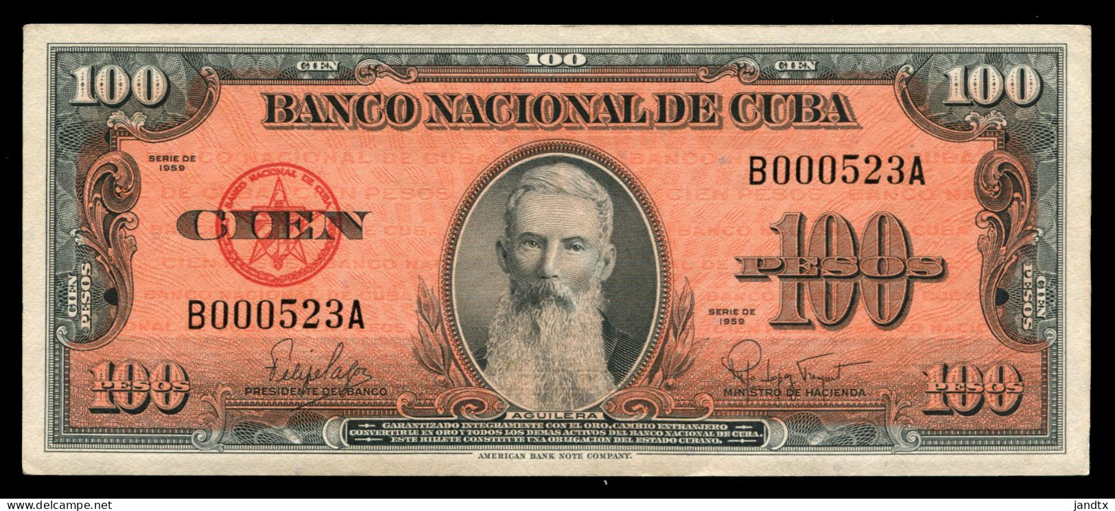 CUBA 100 PESOS 1959 PAREJA # MUY BAJO UNC SC- - Kuba