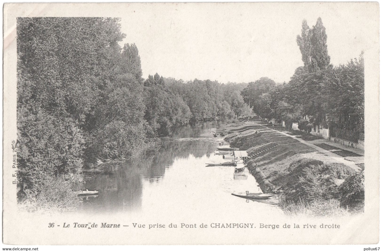 CPA "LE TOUR DE MARNE"  (VAL DE MARNE)  VUE PRISE DU PONT DE CHAMPIGNY. BERGE DE LA RIVE DROITE - Champigny Sur Marne