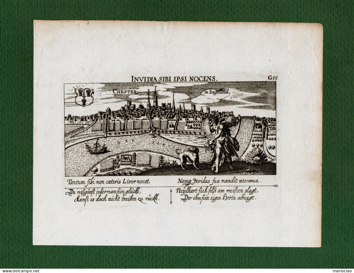 ST-UK CHESTER In Engelland 1630~  Daniel Meisner INVIDIA SIBI IPSI NOCENS - Prints & Engravings