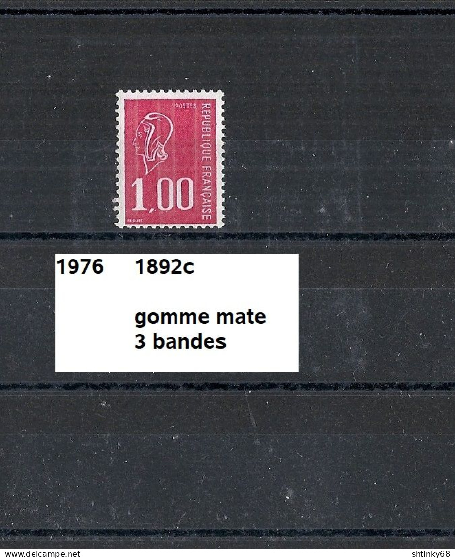 Variété De 1976 Neuf** Y&T N° 1892c Avec 3 Bandes Gomme Mate - Unused Stamps