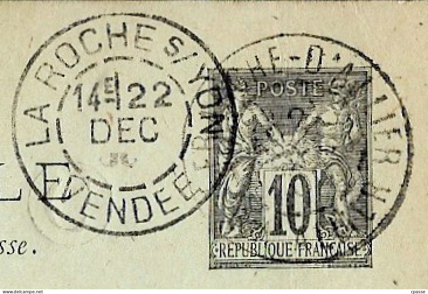 1900 Entier Postal Type Sage, Commercial, Exp.à 03 BIZENEUILLE Cachet Villefranche D'Allier à 85 La Roche-sur-Yon Vendée - Standard- Und TSC-AK (vor 1995)