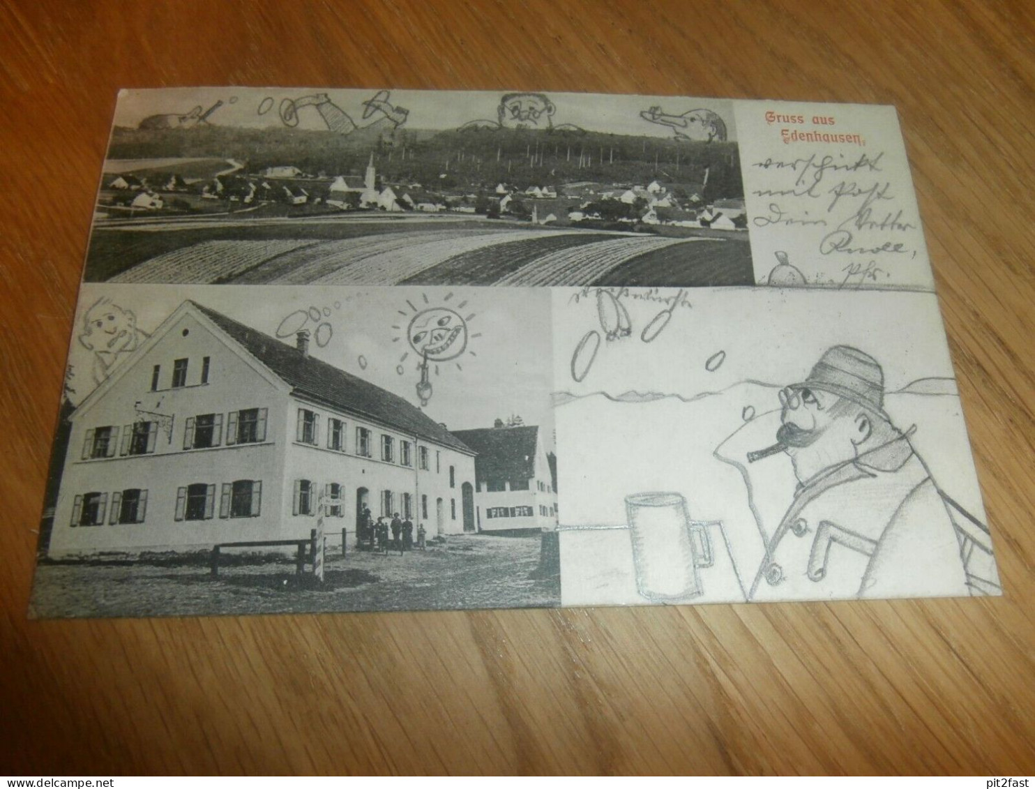 Gruss Aus Edenhausen B. Krumbach , 1906 , Alte Ansichtskarte , Postkarte !!! - Krumbach