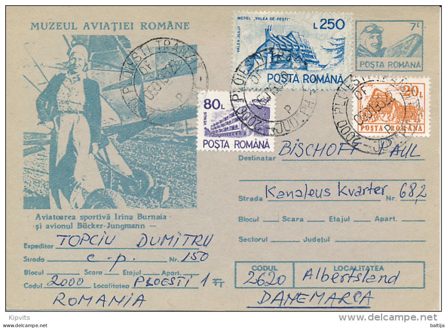 Uprated Stationery Postcard  Abroad / Aviator Irina Burnaia - 5 January 1995 Ploiesti - Postal Stationery