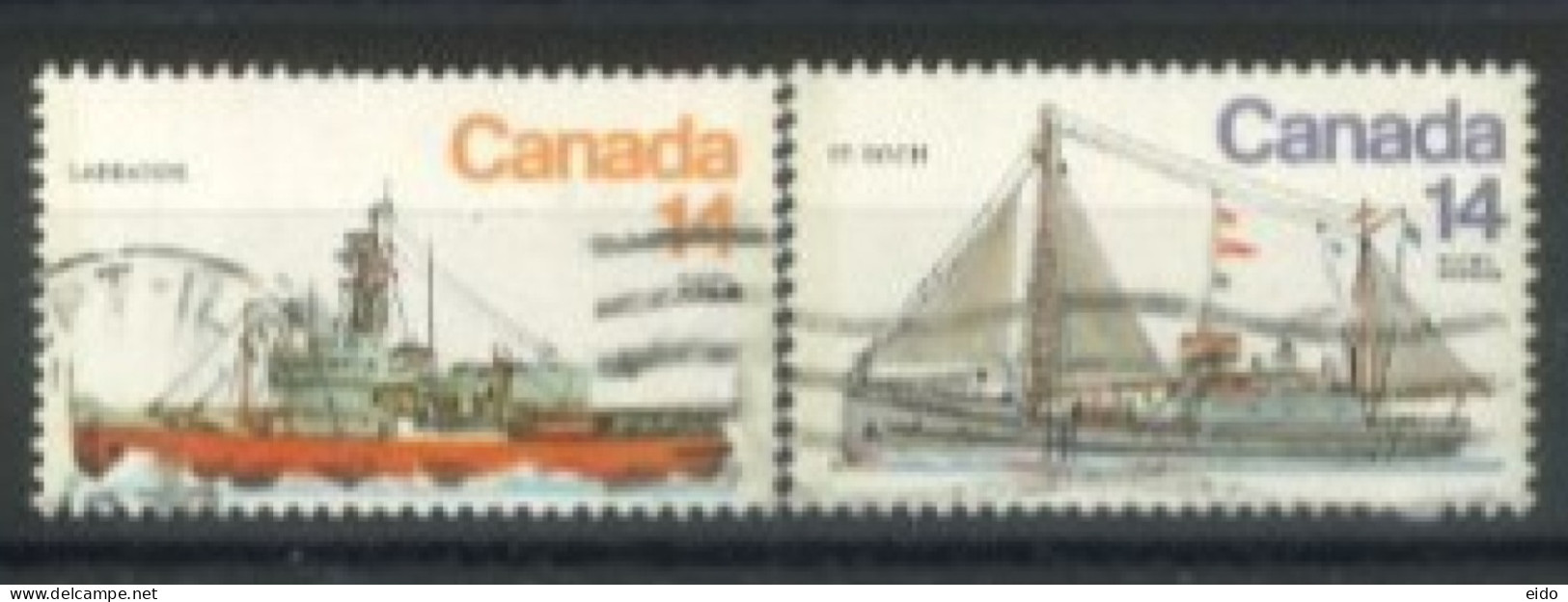 CANADA - 1978, CANADIAN SHIPS (4th SERIES) STAMPS SET OF 2, USED. - Used Stamps