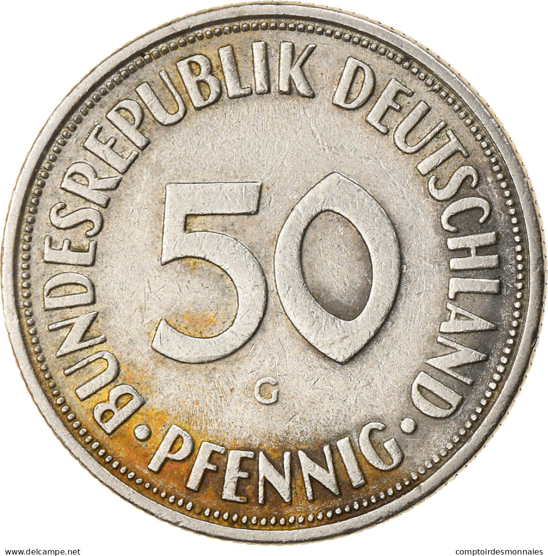 Monnaie, République Fédérale Allemande, 50 Pfennig, 1968, Karlsruhe, TTB - 50 Pfennig