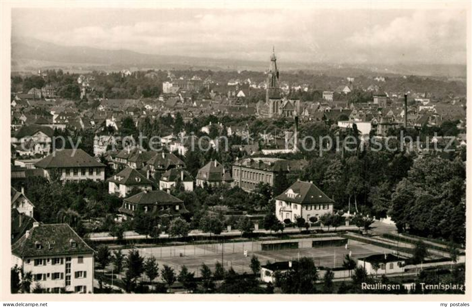 73292649 Reutlingen BW Stadtansicht Mit Tennisplatz  - Reutlingen