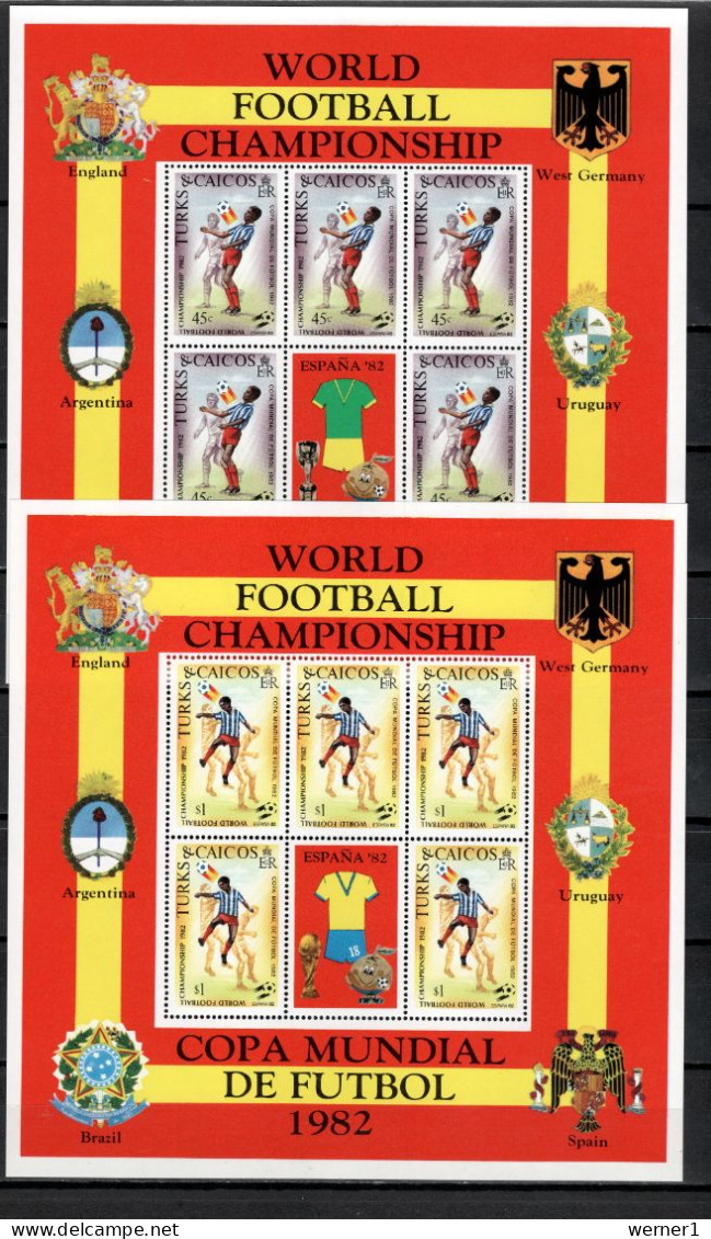 Turks & Caicos Islands 1982 Football Soccer World Cup Set Of 4 Sheetlets MNH - 1982 – Espagne