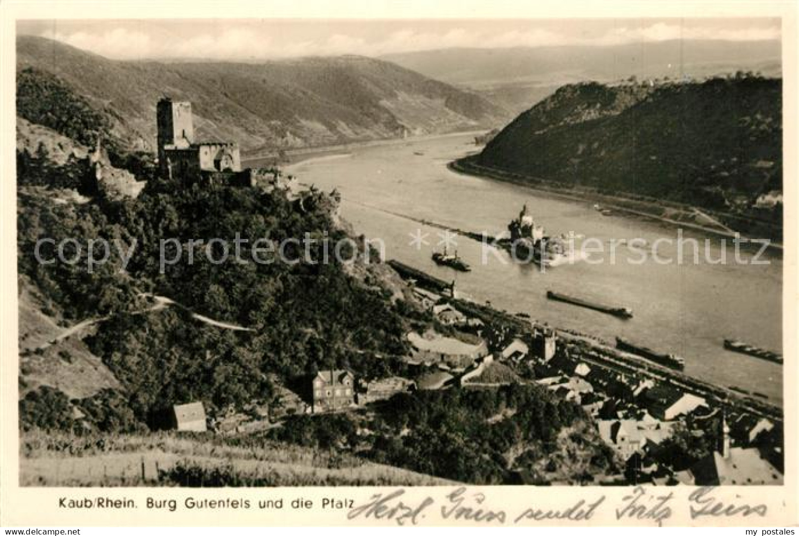 73292618 Kaub Burg Gutenfels Und Die Pfalz Kaub - Kaub