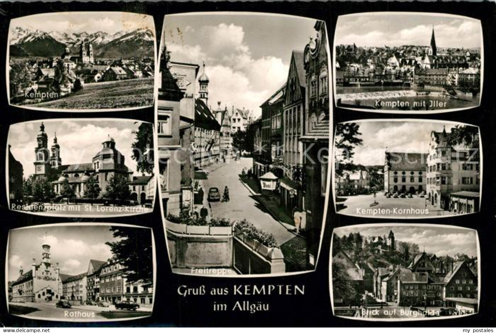 73292595 Kempten Allgaeu Panorama Freitreppe Iller Residenzplatz Rathaus Kornhau - Kempten