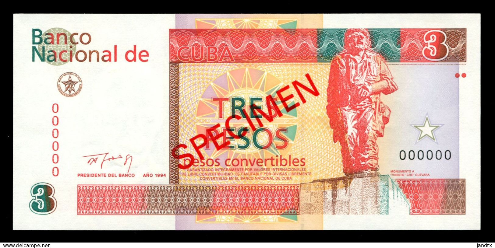 CUBA SET BILLETES CUC SPECIMEN 1994 SC UNC - Kuba