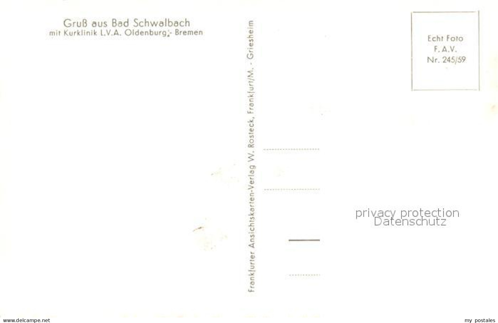 73292537 Bad Schwalbach Mit Kurklnik LVA Oldenburg Bad Schwalbach - Bad Schwalbach