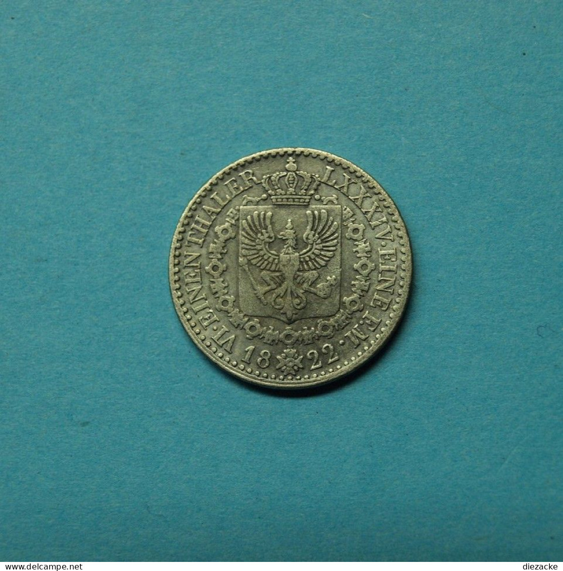 Preussen 1822 A 1/6 Taler König Friedrich Wilhelm III. (WK041 - Groschen & Andere Kleinmünzen