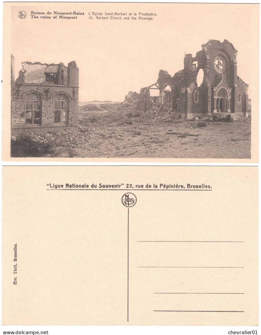 CPA-BE_Nieuwpoort_Fl-Oc_12_ruines_WW1-1914-1918_lot 4 Cartes Postales - Nieuwpoort