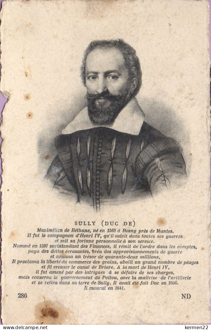 CPA DUC DE SULLY MAXIMILIEN DE BETHUNE NE EN 1560 0 ROSNY PRES DE MANTES - Geschiedenis