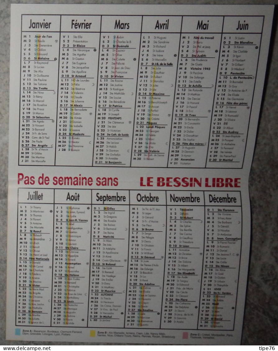 Petit Calendrier De Poche 2019 Journal La Manche Libre Le Bessin Libre - Petit Format : 2001-...