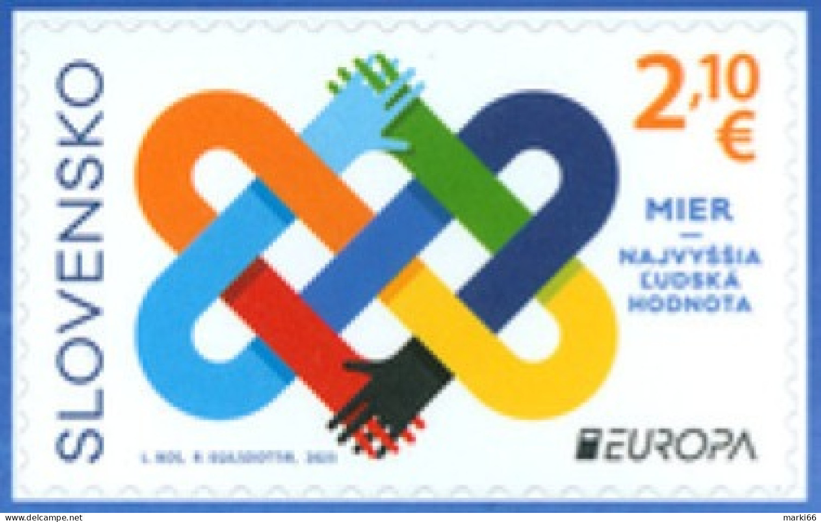 Slovakia - 2023 - Europa CEPT - Peace - Mint Self-adhesive Booklet Stamp - Unused Stamps