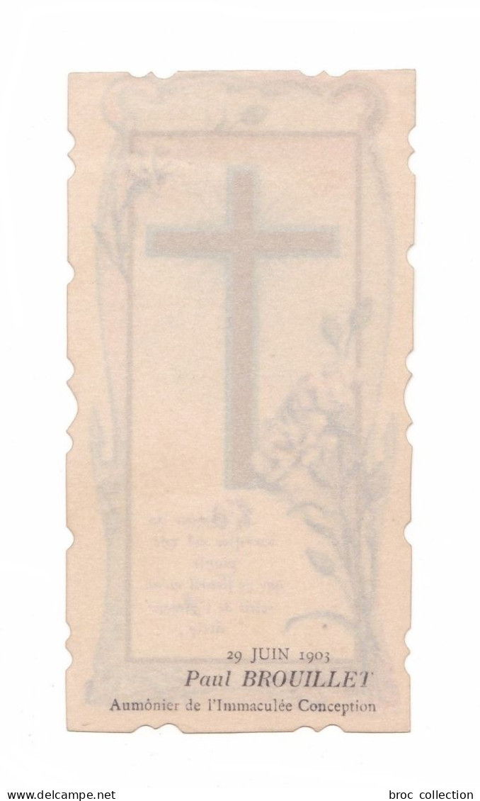 L'amour Du Sacrifice... Croix Et Fleurs, Paul Brouillet, Aumônier De L'Immaculée Conception, 1903 - Images Religieuses