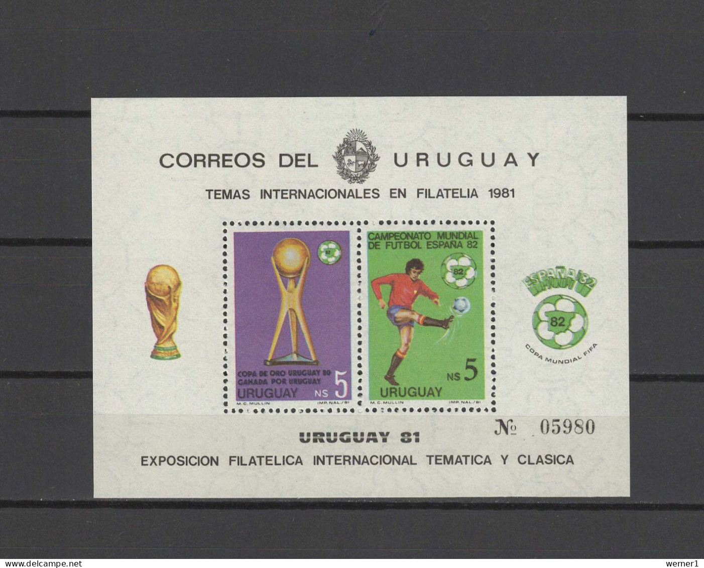 Uruguay 1981 Football Soccer World Cup S/s MNH - 1982 – Espagne