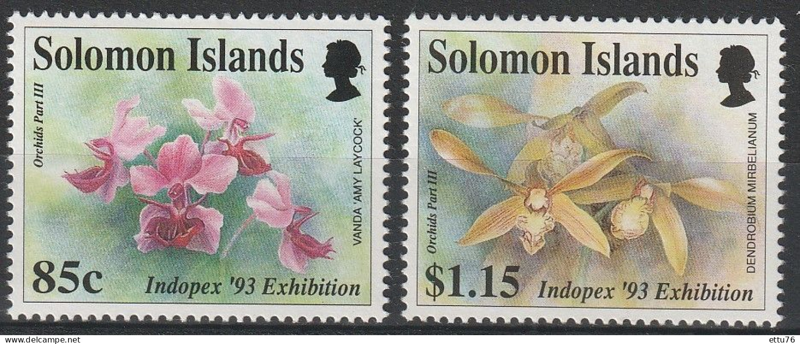 Solomon Islands 1993  Indopex,Orchids  Set  MNH - Orchids