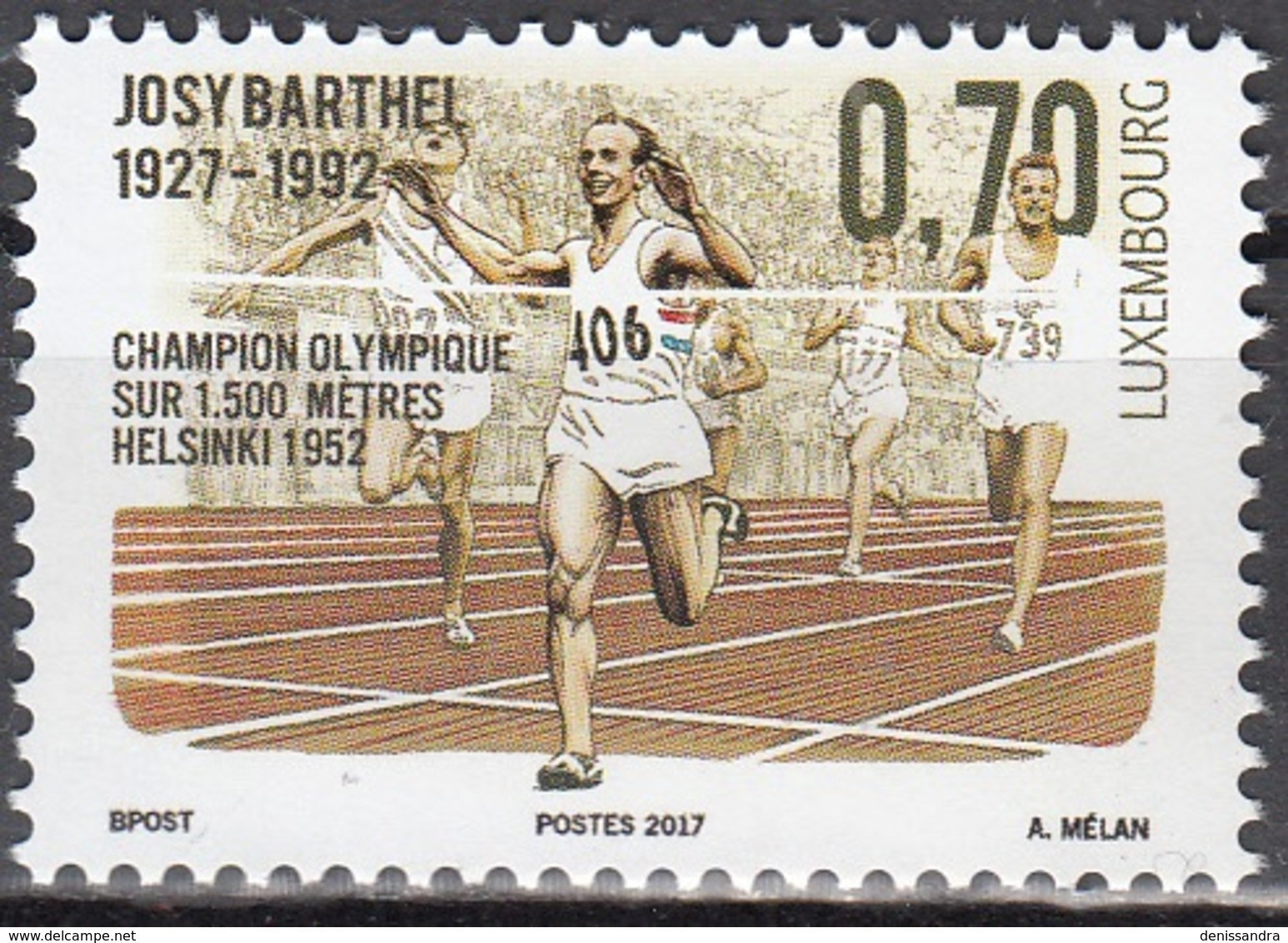 Luxembourg 2017 Josy Barthel Jeux Olympiques D'Helsinki 1952 Neuf ** - Neufs