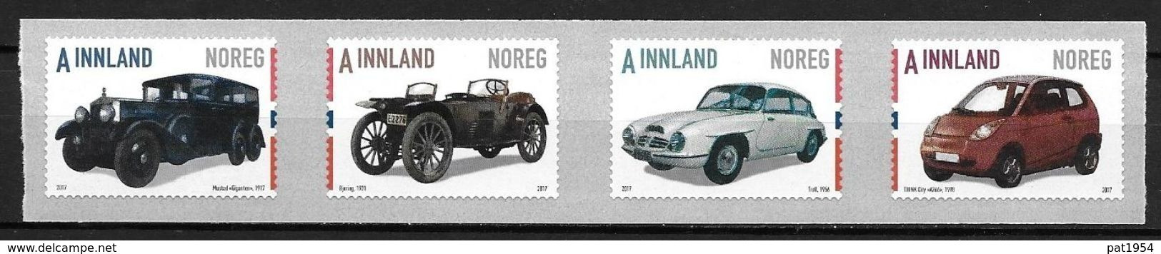 Norvège 2017 N°1885/1888 Neufs Voitures Norvégiennes - Nuevos