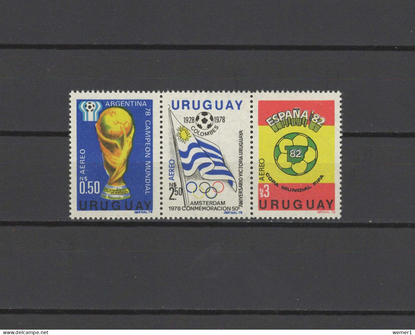 Uruguay 1979 Football Soccer World Cup 3 Stamps MNH - 1982 – Espagne