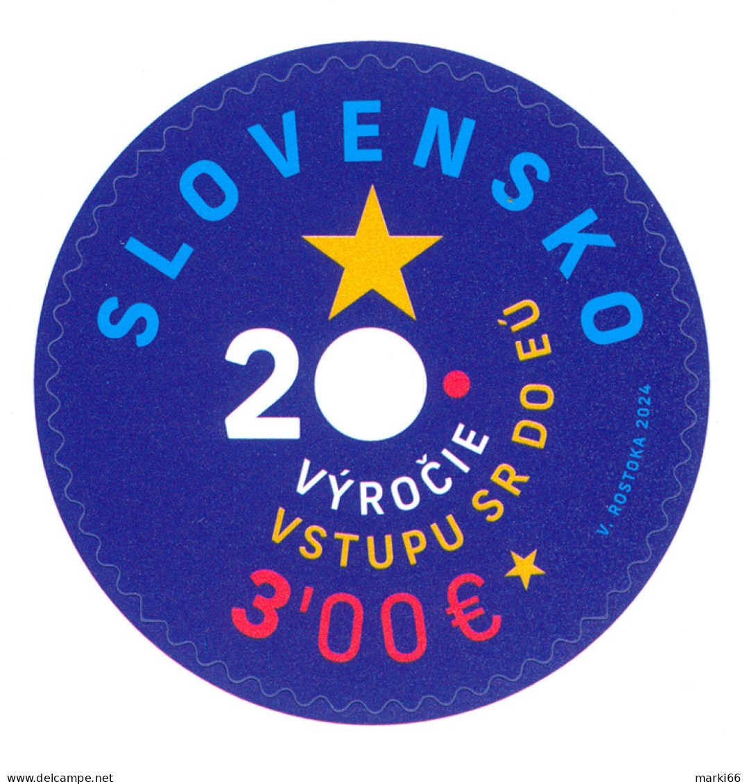 Slovakia - 2024 - 20th Anniversary Of Slovakia Entry Into The EU - Mint Self-adhesive Stamp - Nuovi