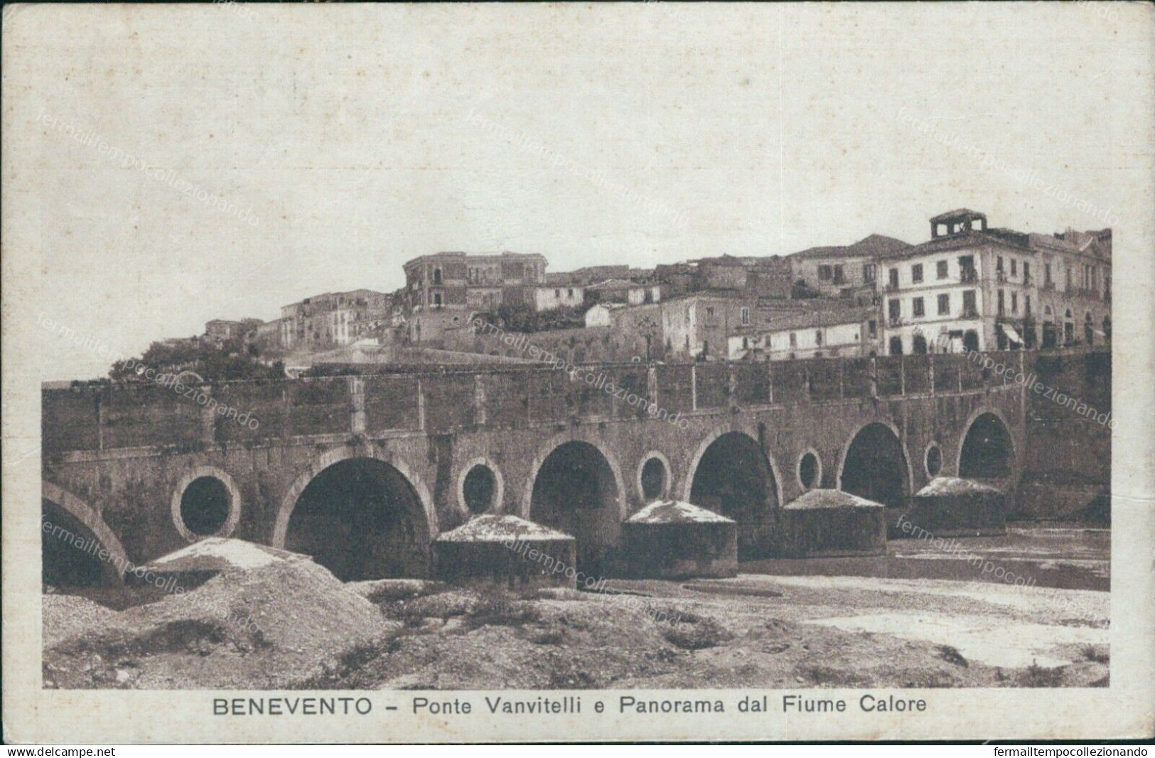 Cr253 Cartolina  Benevento Citta' Ponte Vanvitelli E Panorama Del Fiume Calore - Benevento