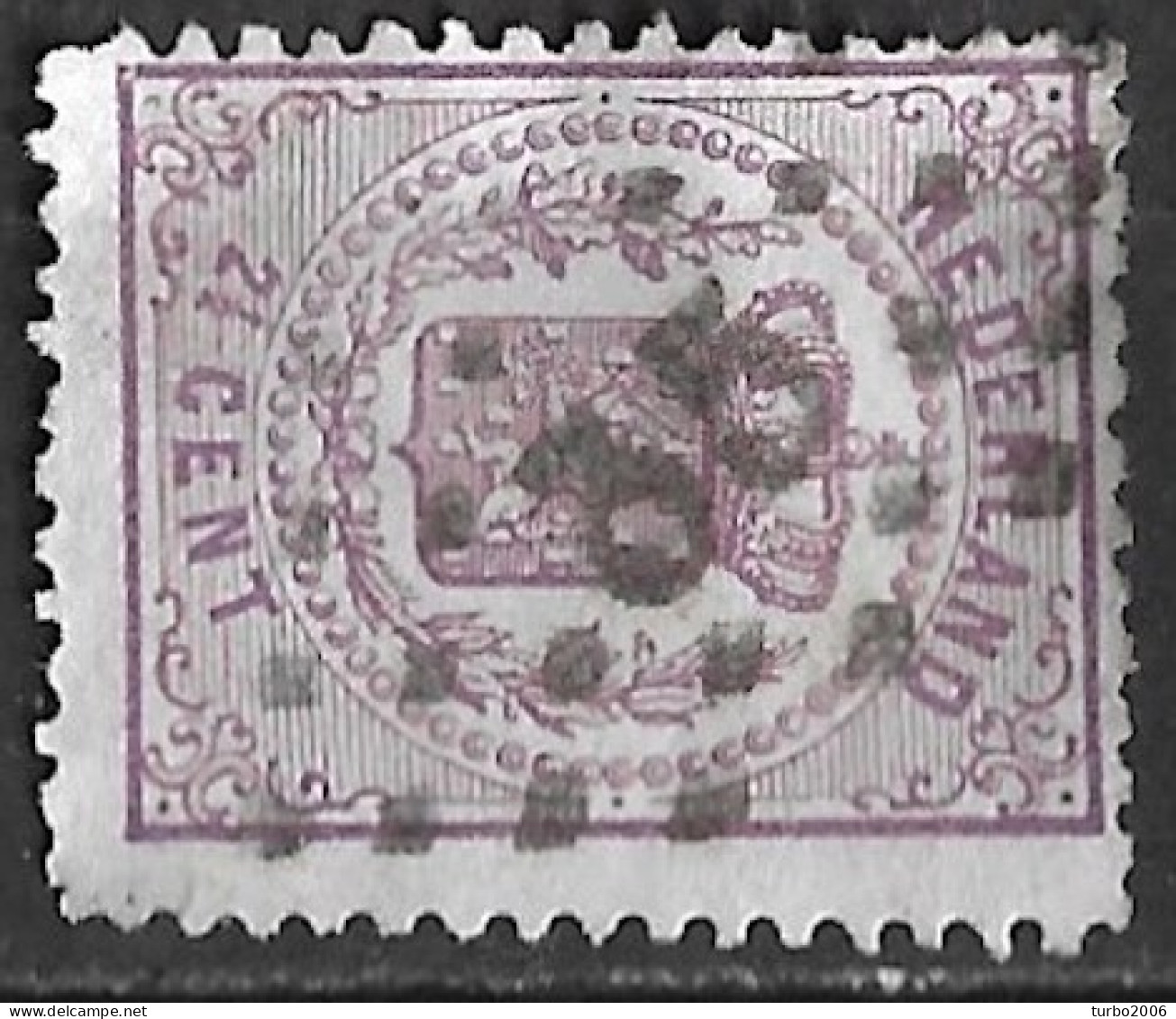 Puntstempel 35 (Enkhuizen) Op 1869-1871 Wapenzegels 2 ½ Cent Paars Tanding 13¼ Grote Gaten NVPH 18 Ca - Poststempel