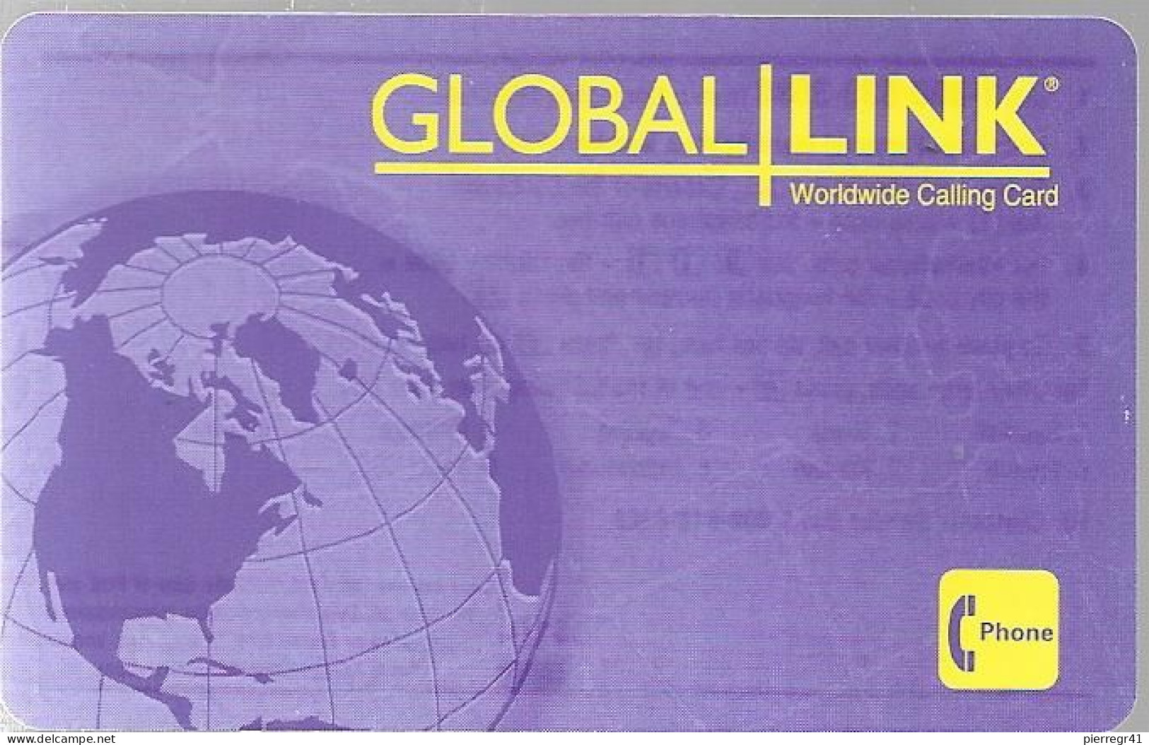 CARTE-PREPAYEE--USA-GLOBAL LINK-10$-Plastic Fin-Gratté TBE - Otros & Sin Clasificación