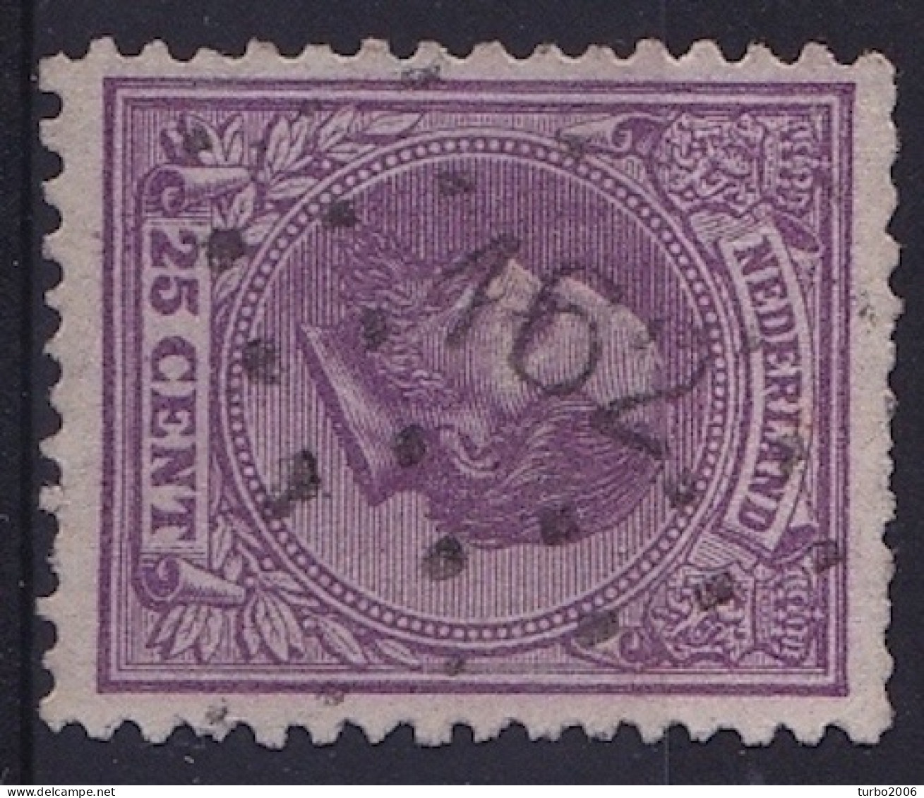 Puntstempel 162 (Winschoten) Op 1872 Koning Willem III 25 Cent Violet NVPH 26 H - Poststempels/ Marcofilie