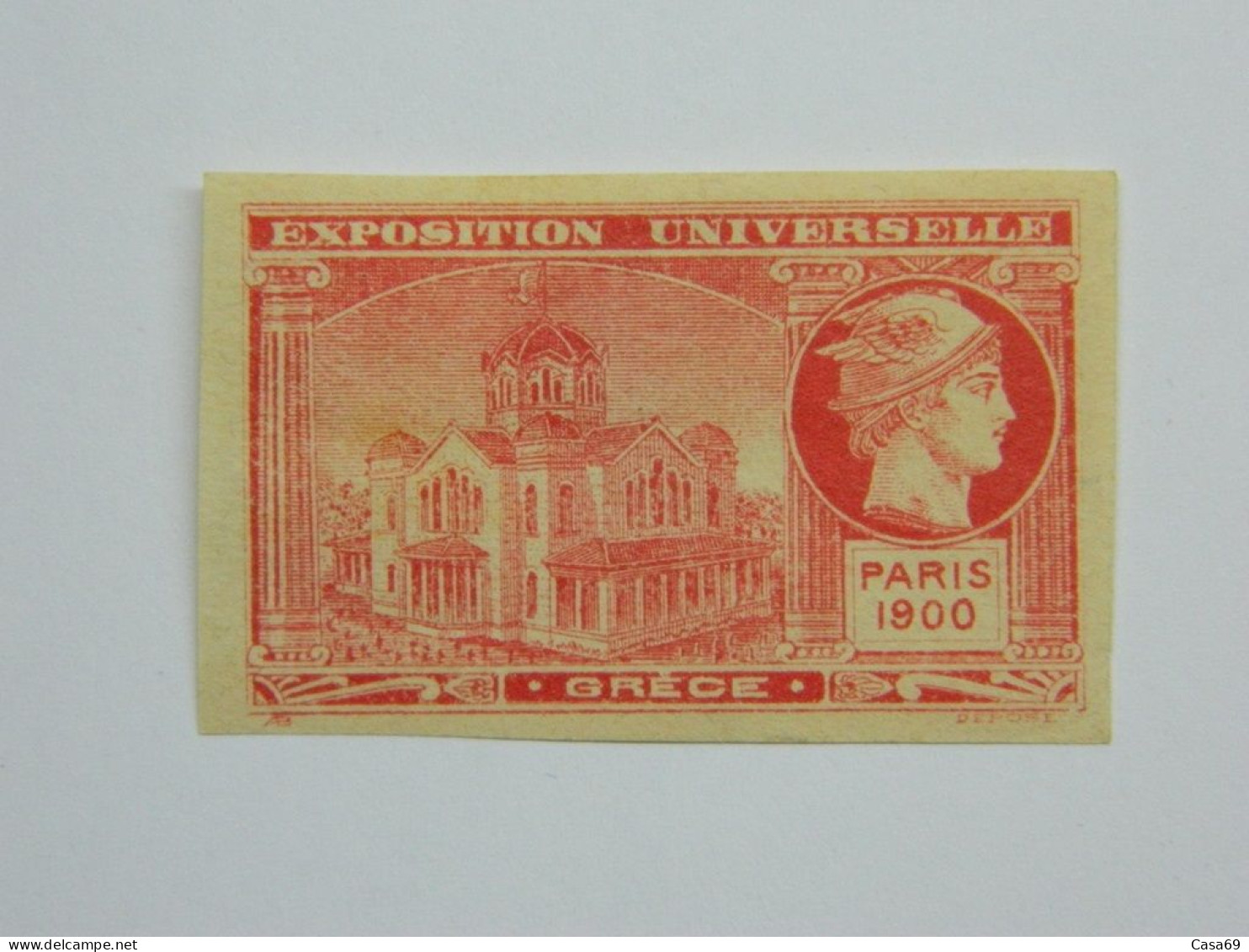 Vignette Non Dentelée Exposition Universelle Paris 1900 Grèce Poster Stamp Unperforated Universal Exhibition Greece - Erinnophilie