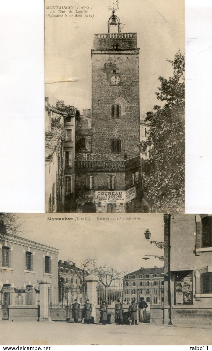 82 - Montauban - Lot De 6 Cartes - Gare; Matché; Cafe Europe; Tarn; Tour Lautier; Caserne Du 11 - Montauban