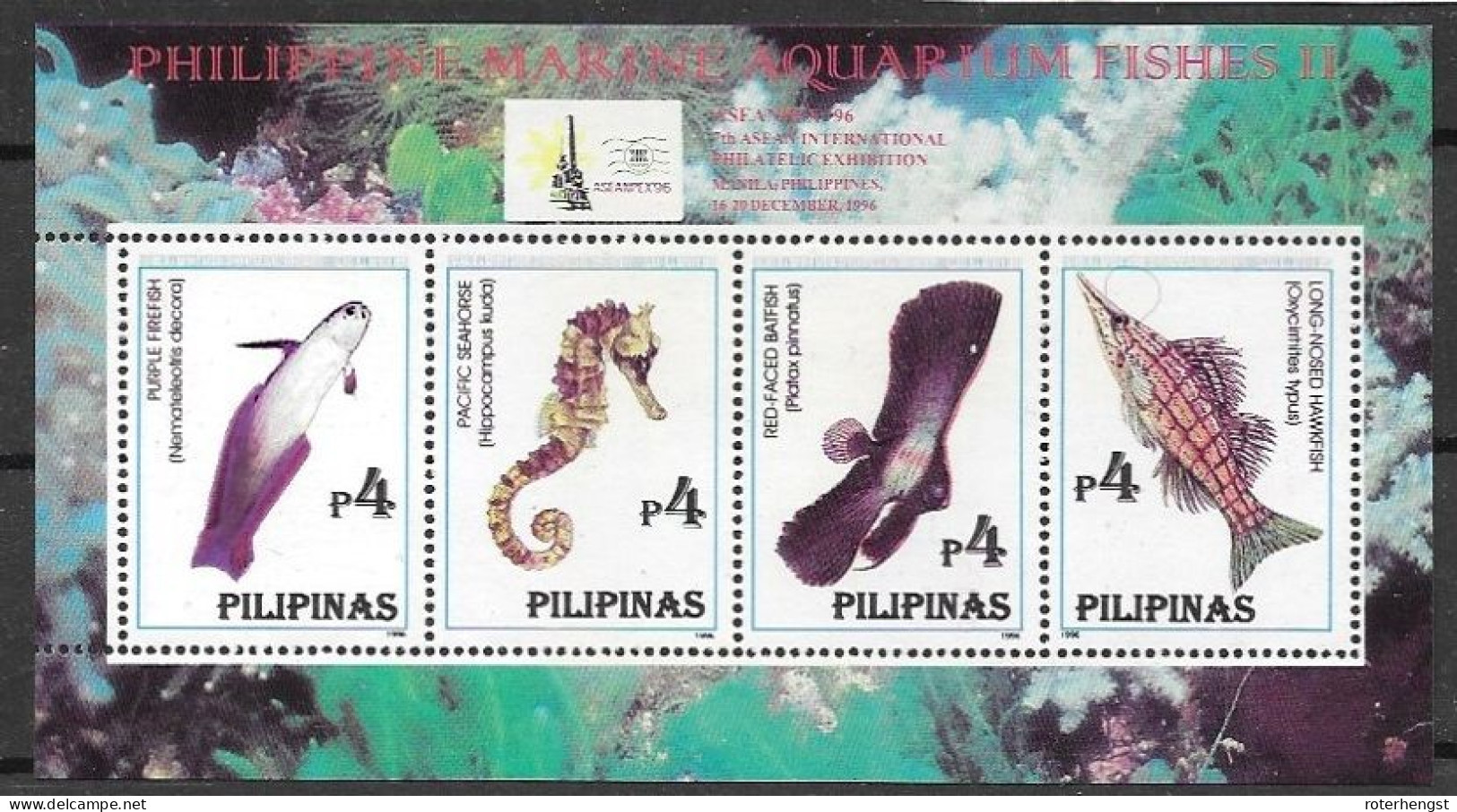 Philippines Mnh ** 1996 Fish Sheet - Filipinas