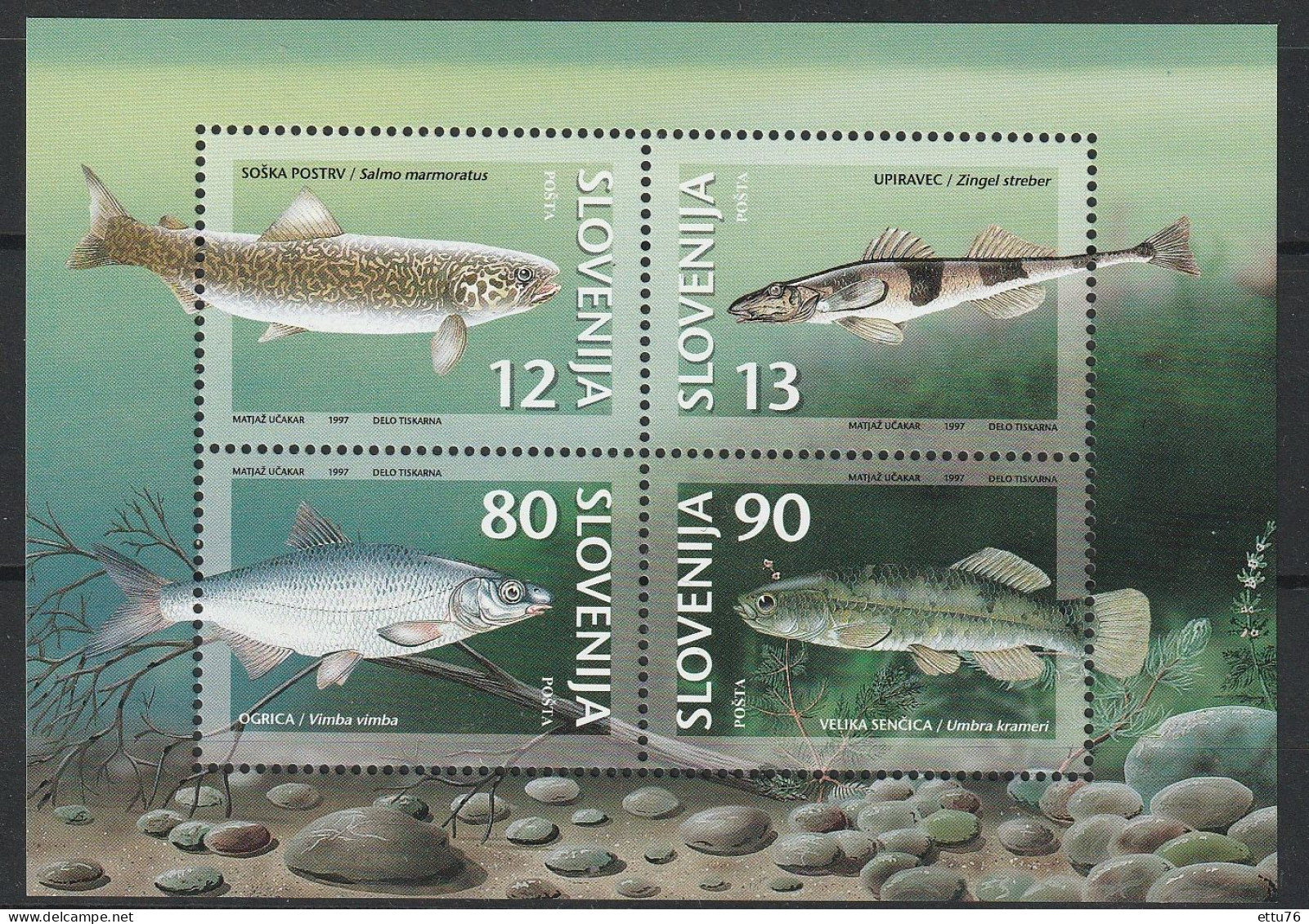 Slovenia  1997  Fish  Sheet  MNH - Peces