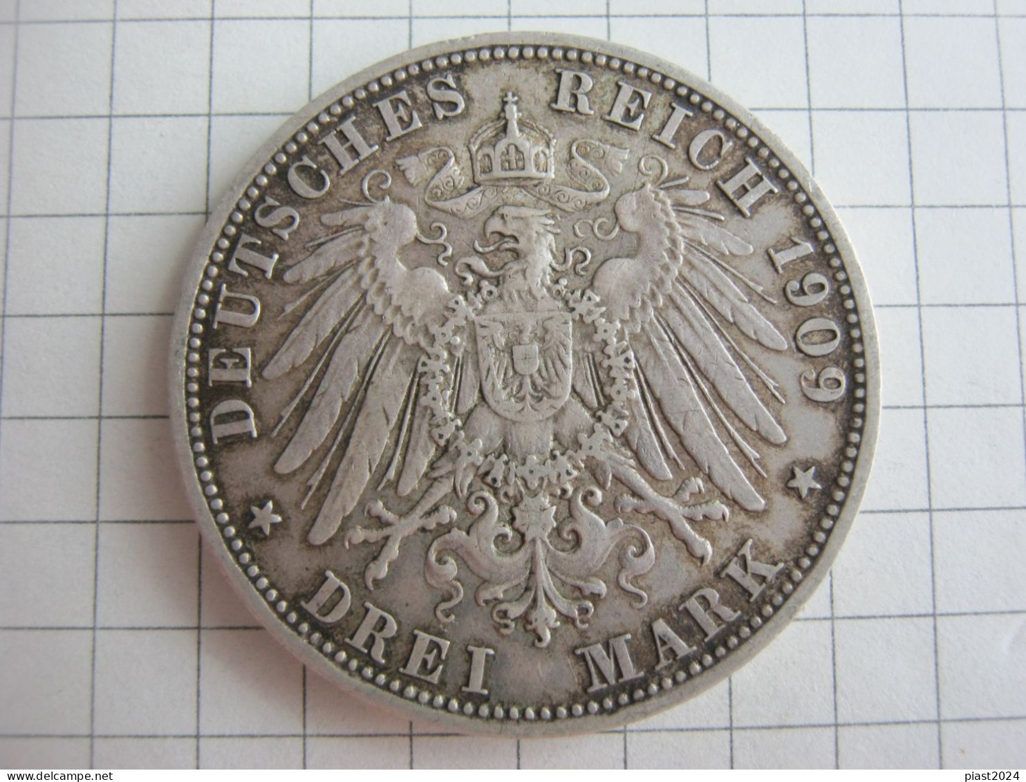 Bavaria 3 Mark 1910 D - 2, 3 & 5 Mark Silver