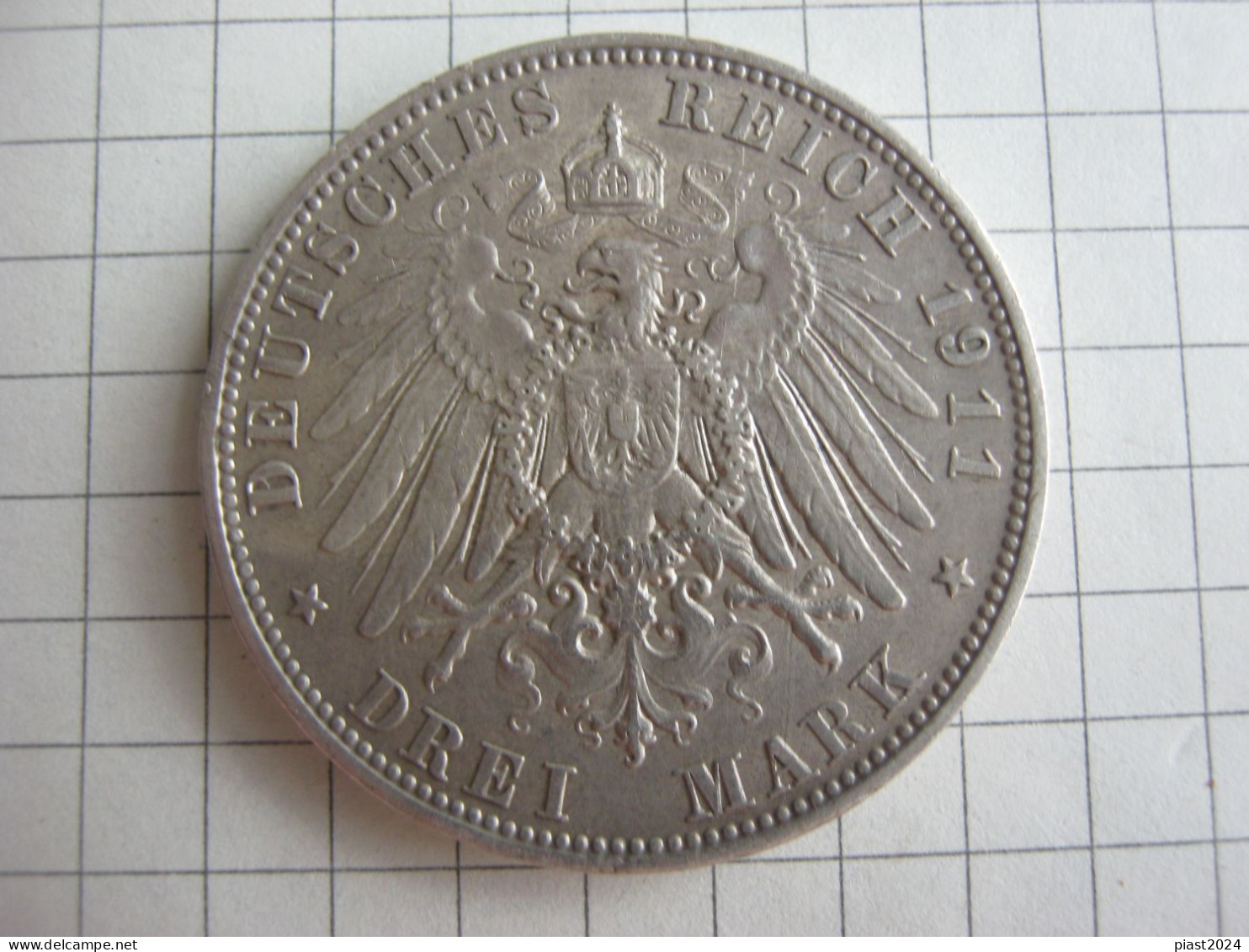 Bavaria 3 Mark 1911 D - 2, 3 & 5 Mark Silber