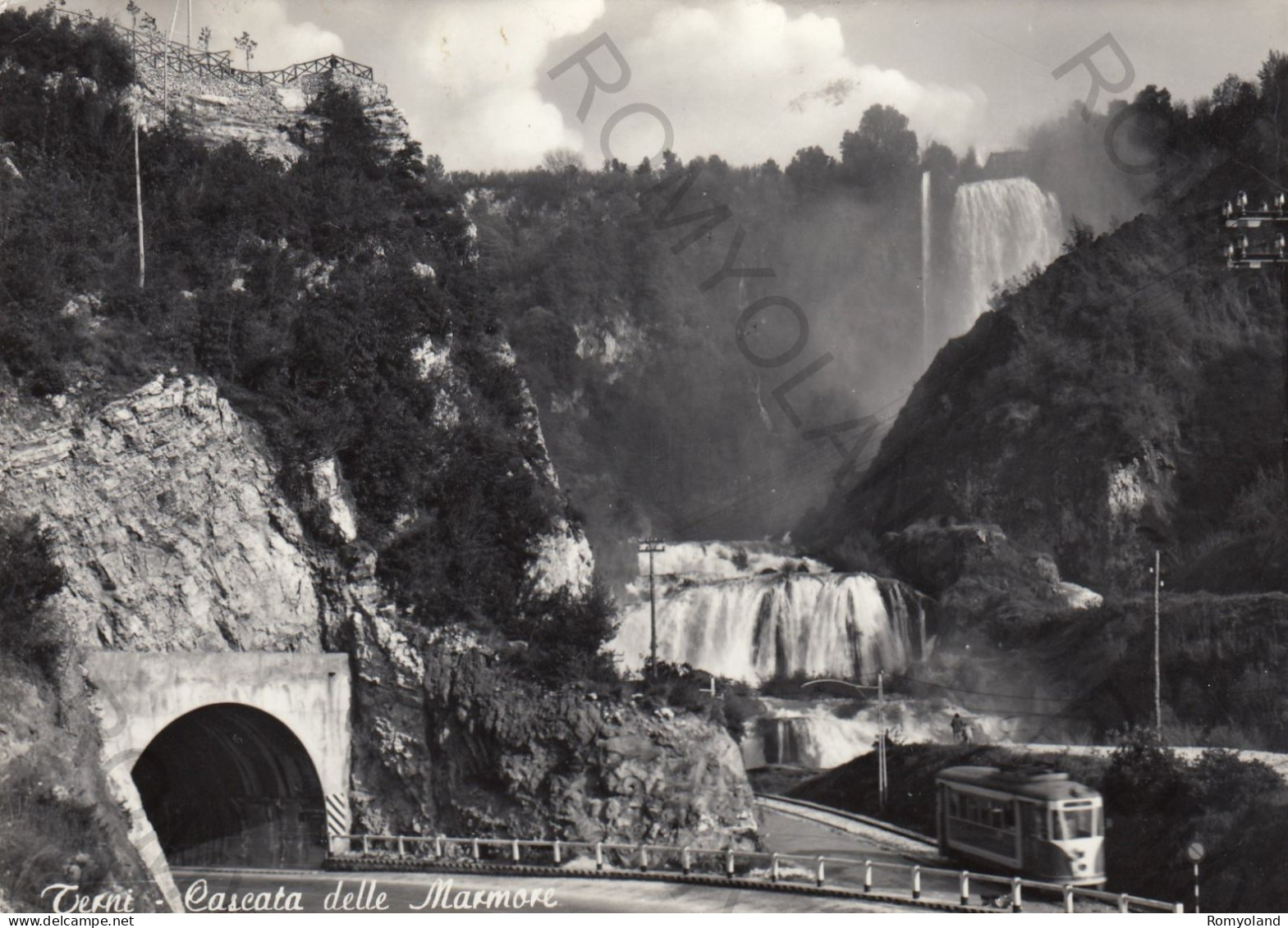 CARTOLINA  C11 TERNI,UMBRIA-CASCATA DELLE MARMORE-IL VELINO PRECIPITA NEL FIUME NERA DA UN'ALTEZZA DI M.165-VIAGG.1960 - Terni